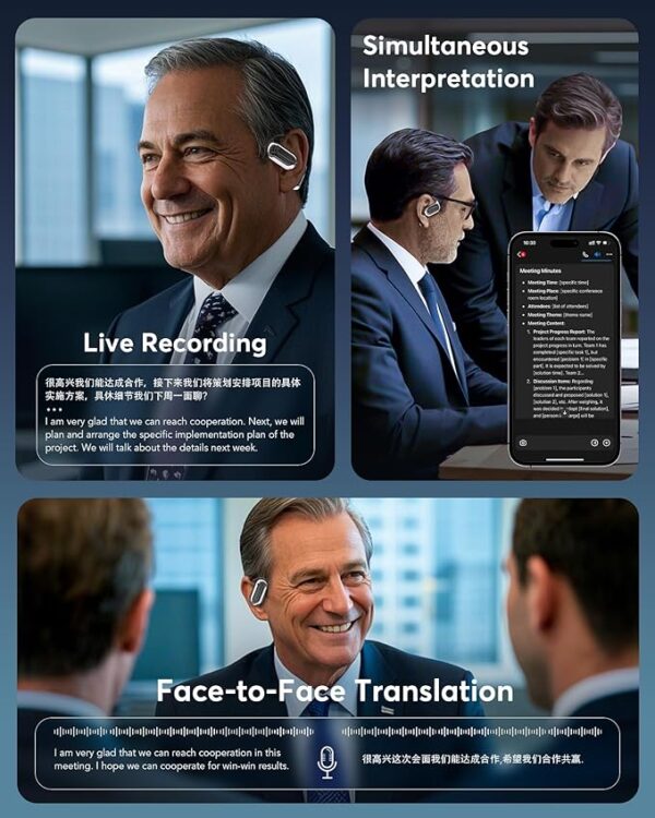 AI Language Translation Earbuds, Bluetooth 5.4, 144 Languages & Accents - Image 4